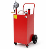 Garvee Portable Fuel Caddy Tank w/ Wheels - 40 Gallon Gas/fuel-injected Transfer & Storage - Manual Hand Pump, 10ft Spill-Proof Hose, Grounding Wire - for Truck/Boat/ATV/Farm/Generator - Orange Color, 40 Gallons, 4 Wheels - Orange
