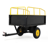 Garvee ATV UTV Tow Behind Dump Cart 750Lbs Capacity 17 Cu Ft Bed Heavy Duty Iron Frame Pneumatic Tires Universal Hitch for Yard Work - Yellow
