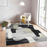 Garvee Modern Grey 10x13 Abstract Area Rug- Washable, Non-Slip, Low Pile, Soft Durable Fibers - Lightweight, Foldable - Living Room, Bedroom, Office