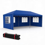 Garvee Commercial 10x20 Pop-Up Canopy Tent, Heavy-Duty 300D Oxford Waterproof Outdoor Gazebo Shelter - Steel Frame - 4 Sidewalls (2 Window + 2 Zipper) - Carry Bag - Navy - Navy