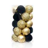 Garvee 25 PCS 2.36 Inch Christmas Ornaments Set, 4 Color Shatterproof Plastic Ball Decorations for Xmas Tree Decor, Hanging Ball Ornaments Holiday Party Decor Supplies（Black and Gold） - Black And Gold