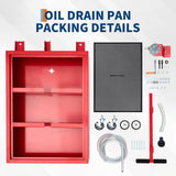 Garvee Low Profile Rolling Waste Oil Drain Pan Cart, 25 Gallon - 110V High-Current Electric Pump - 8.2 ft Hose - Heavy-Duty Oil Catch Tank for Garage/Shop Car & Truck | Waistline Version | Red - Red