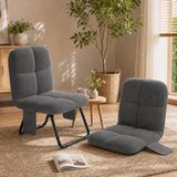 Garvee Ergonomic Collapsible Floor Chair for Adults with Thick Padding & Sturdy Metal Frame – Portable Lounge Seating for Living Room, Bedroom, Dorm – Dark Gray