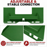 Garvee Skid Steer Quick Attach Mount Plate w/ 2 in Receiver Hitch - Global Loader Attachment Adapter - 1/4 in Weld-On Steel Plate, 3000 lb Capacity - Color: Green