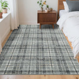 Garvee Living Room Rug 5x7 Washable Rug for Bedroom Modern Non Slip Farmhouse Neutral Soft Throw Rugs Low Pile Stain Resistant Carpet for Office Nursery Dining Room, Grayish Green