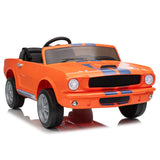 Garvee 24V Ride On Licensed Shelby GT350 Electric Car 2-Seater with Remote Control, Safety Belt, LED Lights, Wide Seat for Toddlers Outdoor Play - Orange