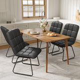 Garvee Modern Faux Leather Dining Chairs Set of 4 – Upholstered Black Seat – Comfortable Kitchen or Dining Room Furniture – Sturdy Construction – Black