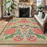 Garvee Indoor Washable Low Pile Area Rug Modern Printed Soft Non-Slip Carpet Brown Foldable Portable Living Room Bedroom