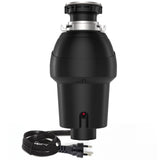 Garvee Continuous Feed Garbage Disposal w/ Air Switch, 3/4 HP 3500 RPM Ultra-Quiet Motor, 4-Stage Stainless Steel Grinding, Compact Under-Basin Kitchen Food Waste Disposer - Matte Black 531 - Matte Black