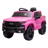 Garvee 12V Chevrolet Silverado utility vehicle Licensed Kids Electric Ride-On Truck – Remote Control electric ride-on Car for Boys & Girls Ages 3-8, MP3, wireless, FM Radio, LED Lights, vernal Suspension – Pink - Pink