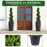Garvee Set of 2 Artificial Spiral Eucalyptus Topiary Trees, 120cm Tall Potted Faux Greenery - Realistic PE Leaves - UV Resistant Indoor/Outdoor Porch Decor - 125*40*28/2PCS