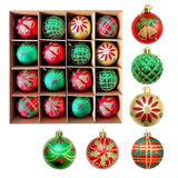 Garvee 2.36 Inch Christmas Decorations Christmas Tree Decorations 16-Pack Premium Christmas Ball Ornaments, Shatterproof Decorations Set for Luxury Holiday Displays and Seasonal Home Accents - Red Green Gold