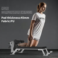 Garvee Nordic Curl Machine Adjustable Hamstring & Glute Bench with Wheels for Home Gym 45.9x18x13.7 inch White