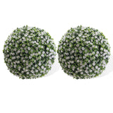 Garvee Artificial Boxwood Topiary Flower Balls Set of 2 – Hanging Decorative Spheres with White Rose – Indoor Outdoor Faux Greenery for Home, Garden, Balcony, Wedding Decor – White – Diameter 40CM - Red