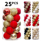 Garvee 25 PCS 2.36 Inch Christmas Ornaments Set, 4 Color Shatterproof Plastic Ball Decorations for Xmas Tree Decor, Hanging Ball Ornaments Holiday Party Decor Supplies（Red and Gold） - Red And Gold