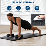 Garvee Heavy-Duty Interconnected Gym Flooring Mats, 12 Tiles 24x24 in (48 Sq Ft) - 0.56 in Rubber Top + High-Density EVA Foam - Non-Slip Waterproof Shock-Absorbing Puzzle Floor Tiles, Black/Gray - Black-gray 12 tiles - Black & Gray