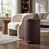 Garvee Step Trash Can Soft-Close Lid Odor-Sealing Stainless Steel Removable Inner Bucket Non-Slip Base Compact Bathroom Bedroom