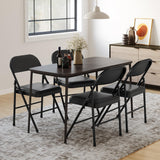 Garvee 6-Pack Padded Folding Dining Chairs with High Back & 350 lbs Capacity – Stackable Metal Frame, PU Leather Cushion for Indoor/Outdoor Use – Grey