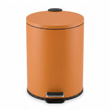 Garvee Round Trash Can Small Bathroom Wastebasket Soft-Close Lid Durable Iron Construction Non-Slip Base 5L Capacity Matte Black for Home and Office