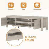Garvee Farmhouse TV Stand with Doors and Cabinets – Modern Entertainment Center, Adjustable Shelves, Media Console, Fits TVs Up to 70" – Raw wood ash 1.6 meters - Natural Wood Color, 1.4 Meters