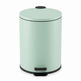 Garvee Round Trash Can 5L Bathroom Wastebasket Soft-Close Lid Durable Iron Non-Slip Base Hygienic Foot Pedal Small Space Use