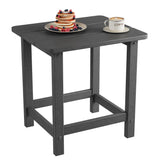 Garvee Weather Resistant HDPE Adirondack Square Outdoor Side Table – Durable, UV-Proof, Easy Assembly, Maintenance-Free – Small Patio End Table for Garden, Balcony, Porch, Beach, Pool – Dark Gray - Dark Gray