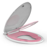 Garvee Built-In Toddler Training Toilet Seat, Elongated 19 in - Slow Close Lid, No-Wiggle Fit, Quick Install & Easy Clean - Mother & Child Seat, Pink Insert
