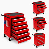 Garvee 24 in Rolling Tool Chest with Wheels, 6-Drawer Lockable Metal Tool Storage Cabinet - Drawer Liners Included - Portable Tool Cart for Garage/Workshop/Auto Repair, Red
