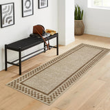 Garvee Washable Runner Rug 2x6 Checkered Non Slip Soft Low Pile Polyester Fiber TPR Backing Durable Modern Hallway Kitchen Entryway