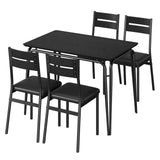 Garvee Dining Table Set for 4, Kitchen Table and Chairs for 4, 5 Piece Kitchen Dining Room Table Set, Space-Saving Wood Modern Rectangle Dinner Table Dinette Furniture for Home, Office, Black - Black