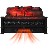 Garvee 20-Inch Electric Fireplace Logs Set with 5 Flame Brightness Levels, Thermostat & Crackling Sound – 1500W Freestanding Heater for Small Rooms, Realistic Faux Firewood Insert with Overheat Protection – Black