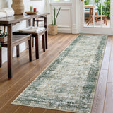 Garvee Persian Green Multi 2x6 Washable Runner Rugs, Vintage Distressed Hallway Rug Runners Long Entryway Rug, Retro Abstract Low Pile Non-Slip Kitchen Runner Soft Carpet Runners for Bedroom Laundry Room