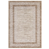 Garvee Washable Non-Slip Area Rug 9x12 - Modern Distressed Bordered Geometric Plaid - Low-Pile Non-Shedding Soft Faux Wool Indoor Carpet for Living Room Bedroom Office, Brown, 9*12ft(274*366cm), United States
