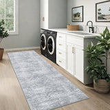 Garvee Washable Runner Rug Light Grey 2x6 Hallway Rug Ultra Soft Modern Carpet, Diamond Pattern Area Rug with Non-Slip Rubber Backing, Non Shedding Low-Pile Floor Mat for Bedroom Laundry