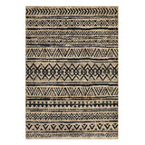 Garvee Washable Boho Geometric Area Rug - Soft Low-Pile Faux Wool Indoor Rug, Non-Slip Backing, Non-Shedding & Mark-Resistant Carpet for Living Room/Bedroom/Dining/Kitchen - Black/Brown - 4x6 ft (122x183 cm) - USA