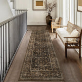 Garvee Vintage Runner Rug 2x6 Hallway Runner Rug Washable Entryway Rug Runner Oriental Floral Print Accent Rug Indoor Soft Floor Mat for Laundry Low Pile Non Slip Bedside Kitchen Runner Rug