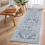 Garvee Vintage Runner Rug 2 x 6 Washable Oriental Medallion Hallway Rug with Non-Slip Backing, Floral Print Carpet Runner, Soft Low Pile Area Rug for Kitchen, Bedroom, Laundry, Blue