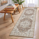 Garvee Vintage Runner Rug 2 x 6 Washable Oriental Medallion Hallway Rug with Non-Slip Backing, Floral Print Carpet Runner, Soft Low Pile Area Rug for Kitchen, Bedroom, Laundry, Camel