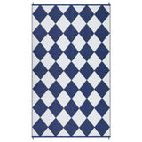 Garvee Reversible Outdoor Rug 9x18ft – Waterproof & UV-Resistant Plastic Straw Patio Carpet with Carry Bag, Easy Clean for RV, Camping, Deck, Backyard, Beach – Navy/White, 9x18ft (270x549cm) - Dark Blue
