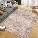 Garvee 8'x10' Area Rugs for Living Room Vintage Washable Non Slip Rugs for Dining Room Bedroom Indoor Rugs for Office Caramel