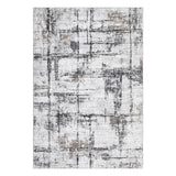 Garvee Machine-Washable Modern Abstract Area Rug, Soft Low-Pile Non-Slip Non-Shedding collapsible Indoor Carpet for Living Room Bedroom Office, Grey, 5x7ft(152*213cm)