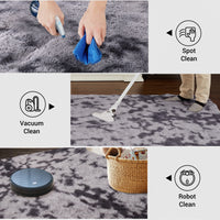 Garvee Fluffy & Sheepskin Dark Grey 8x10 Plush Shag Rug, Soft Fuzzy Non-Slip for Bedroom Nursery Kids Playroom Dining Decor
