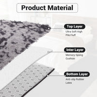 Garvee Fluffy & Sheepskin Dark Grey 8x10 Plush Shag Rug, Soft Fuzzy Non-Slip for Bedroom Nursery Kids Playroom Dining Decor