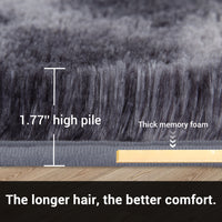 Garvee Fluffy & Sheepskin Dark Grey 8x10 Plush Shag Rug, Soft Fuzzy Non-Slip for Bedroom Nursery Kids Playroom Dining Decor
