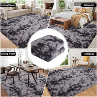 Garvee Fluffy & Sheepskin Dark Grey 8x10 Plush Shag Rug, Soft Fuzzy Non-Slip for Bedroom Nursery Kids Playroom Dining Decor
