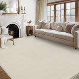 Garvee Fluffy Plush Shag 5x7 Area Rug | Washable Non-Slip Backing & Soft | Large Accent Rug for Living Room, Bedroom, Nursery Decor Off White