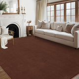 Garvee Fluffy Plush Shag 5x7 Area Rug | Washable Non-Slip Backing & Soft | Large Accent Rug for Living Room, Bedroom, Nursery Decor Brown
