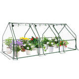 Garvee Portable Mini Greenhouse 96"x36"x36" with Roll-Up Zipper Door, Waterproof, UV Protected, Powder-Coated Steel Frame for Garden Patio Backyard - Transparent Cover