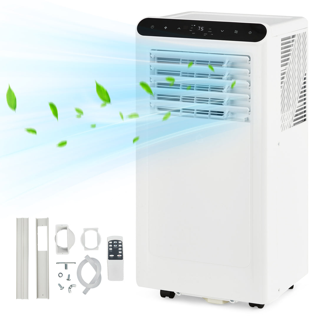 Garvee 8000 BTU Portable Air Conditioners Cool Up to 350 Sq.Ft,3 IN 1 Portable Ac Unit with Remote Control/LED Display/24Hrs Timer/Window Installation Kit & Low Noise for Home/Hotel/Office - White Top