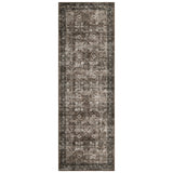 Garvee Vintage Floral Distressed Washable Runner Rug 2x6 ft - Low Pile, Non-Slip, Non-Shedding - mark Resistant Easy-Clean Area Rug for Kitchen Hallway Kitchen - Brown - Size 2x6 ft (61x183 cm) - Color Brown